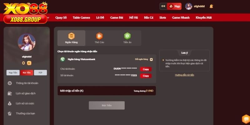 Một số điều khoản rút tiền XO88 hội viên phải tuân thủ